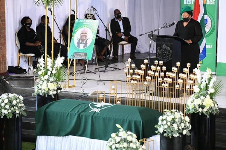 KZN MEC For Transport, Community Safety And Liaison, Ms Neliswa Nkonyeni Delivers Condolence Message On Behalf Of KZN Government During The Funeral Of Lindani Sanele Myeni On Saturday 8 May 2021 In eSikhaleni