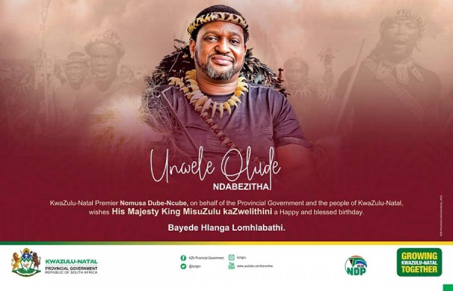KZN Provincial Government Wishes His Majesty King Misuzulu kaZwelithini A Happy Birthday