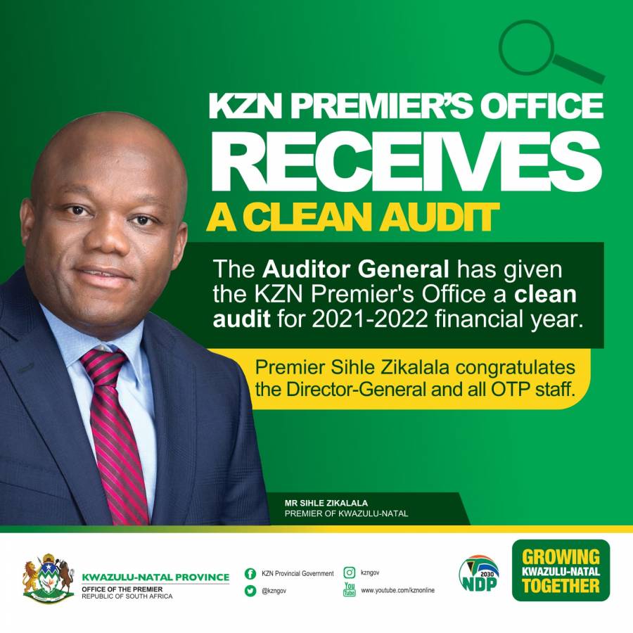 KZN Premier&#039;s Office Gets A Clean Audit From The Auditor-General