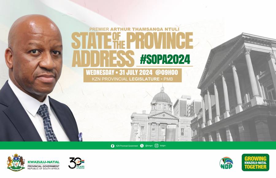 PREMIER ARTHUR THAMSANQA NTULI TO DELIVER KWAZULU-NATAL STATE OF THE PROVINCE ADDRESS