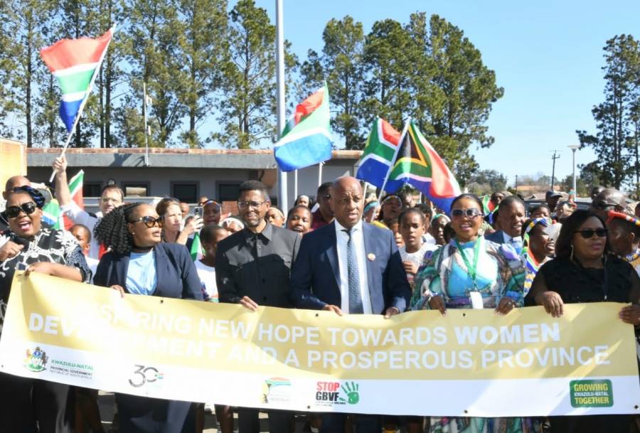 Premier Ntuli Leads March Against Gender-Based Violence and Commemorates Women’s Day in Bergville